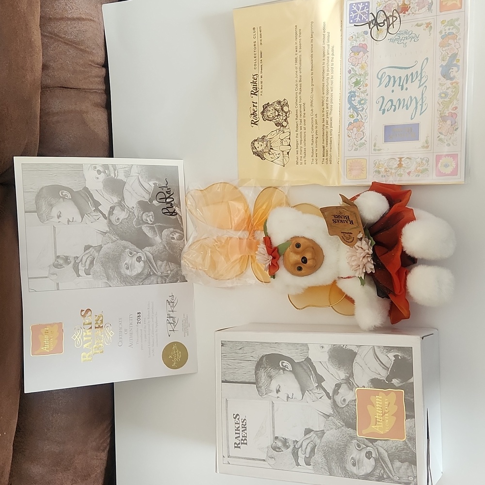 Raikes Bears Autumn Flower Fairy new in box signed certificates vintage